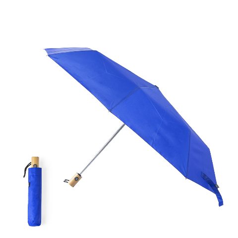 Guarda-chuva dobrável em RPET com pega de bambu Keitty