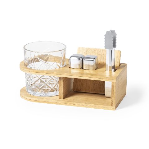 Conjunto de whisky com suporte de bambu Devon