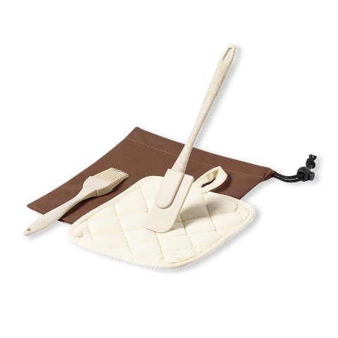 Conjunto de cozinha com espátula, pincel e pega Marduk