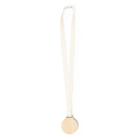 Medalha em madeira com cordão de algodão Guster