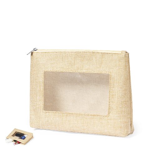 Necessaire em poliéster com janela transparente Flumit