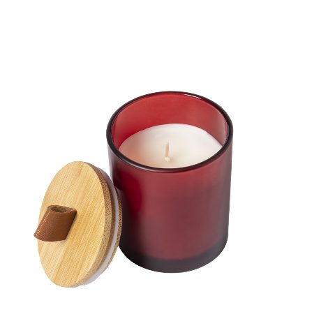 Vela aromática em vidro colorido com bambu Lonka