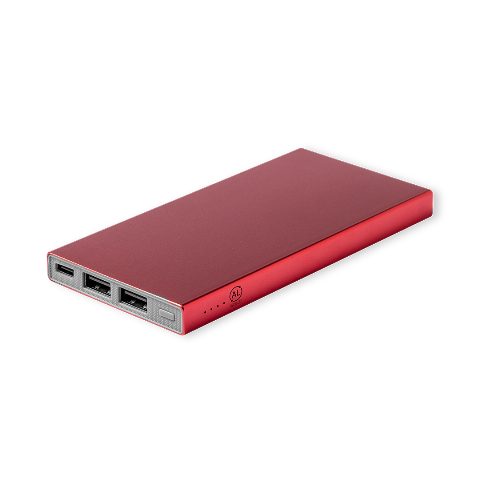 Power bank 4000 mAh em alumínio reciclado com 2 saídas USB Ginval