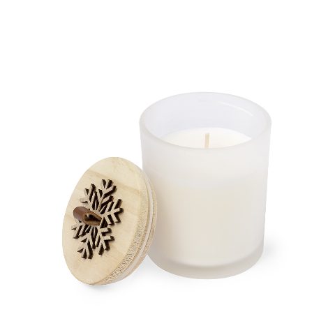 Vela de Natal com tampa de madeira floco de neve Lilnax