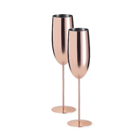 Conjunto de copos acobreados em aço inox Gagax