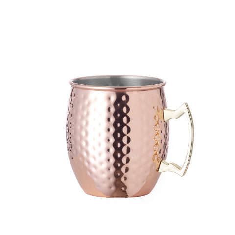 Caneca 500 mL em inox com acabamento cobre Indya