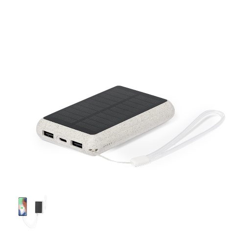 Power bank solar 5000 mAh em fibra de trigo Dawson