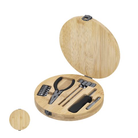 Conjunto de ferramentas em caixa de bambu Rosen