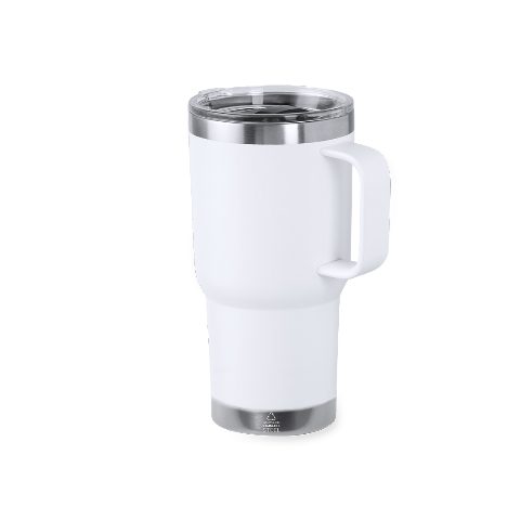 Caneca térmica 600 mL em inox reciclado com pega Paster