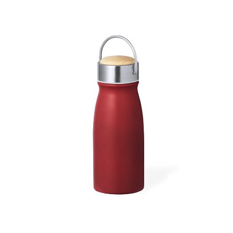Garrafa térmica 350 mL com tampa em inox e madeira Barns