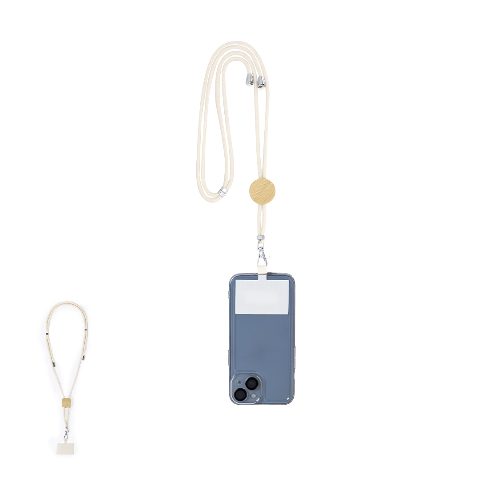 Lanyard porta-telemóvel em algodão com bambu Reuter