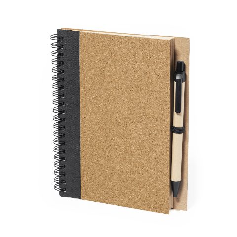 Conjunto de caderno em cortiça e esferográfica Gienah