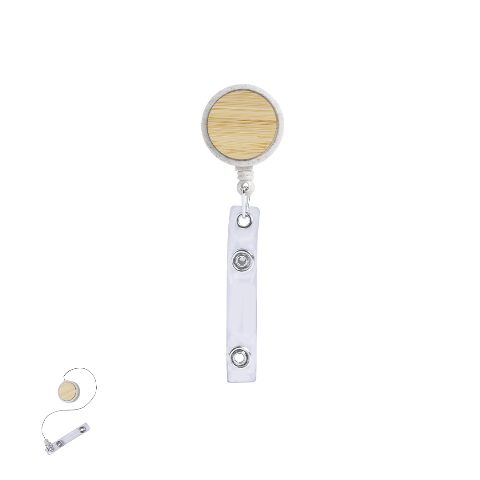 Porta-crachá extensível em bambu Alikra