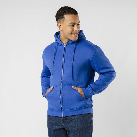 Sweatshirt com capuz e fecho orgânica e reciclada Walder