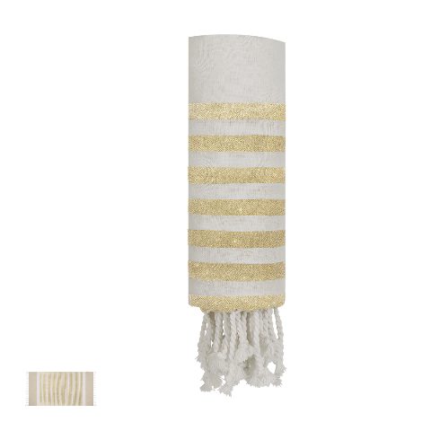 Pareo-toalha com riscas douradas glitter Bak