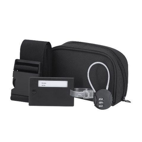 Kit de viagem com cinta, identificador e cadeado Biccap