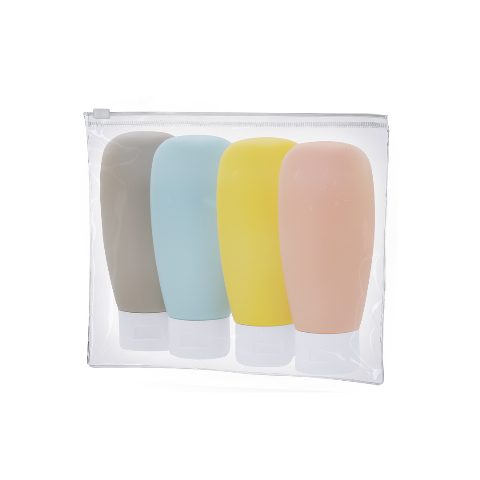 Necessaire transparente com 4 frascos Samir