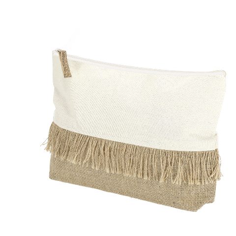 Necessaire em juta e algodão com franjas Hyker