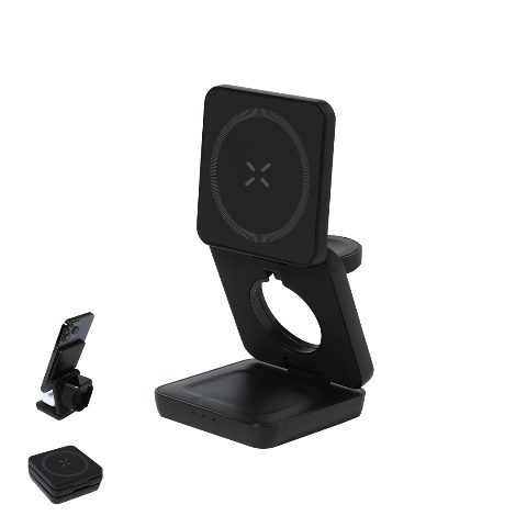 Carregador magnético wireless 15W 4 em 1 dobrável Komal