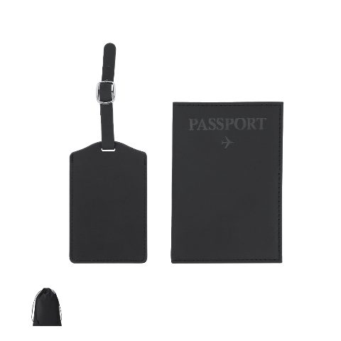 Conjunto de capa de passaporte e identificador em PU Sislak