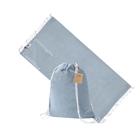 Pareo-mochila liso em algodão reciclado Borinex