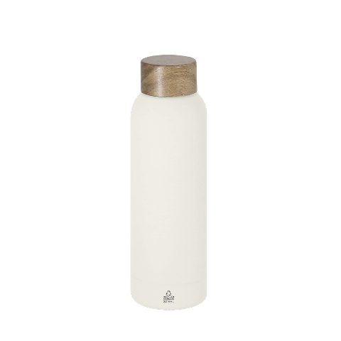 Garrafa 700 mL em inox reciclado com tampa em acácia Cosmix