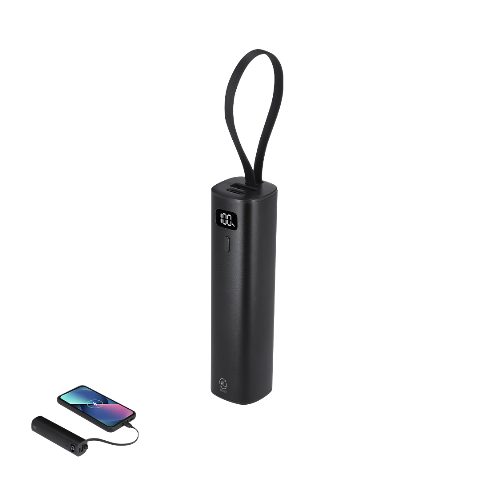 Power bank 5000 mAh em alumínio reciclado com cabo USB-C Arel