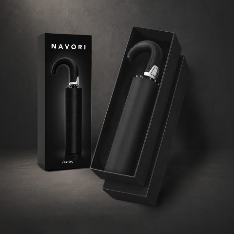 Guarda-chuva dobrável automático com pega curva Navori