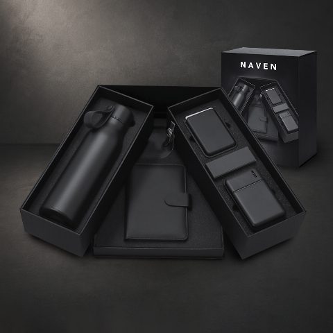 Kit de viagem com garrafa térmica e power bank Naven