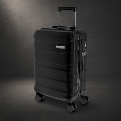 Trolley em PC preto texturizado com fecho TSA Sorell