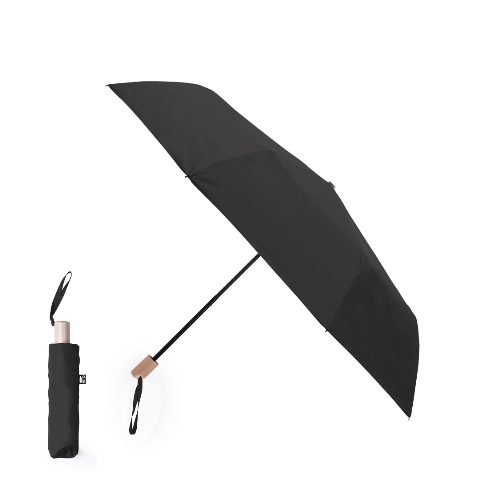Guarda-chuva dobrável com pega de madeira Brosian