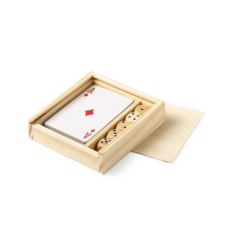 Conjunto de jogos em caixa de madeira Pelkat