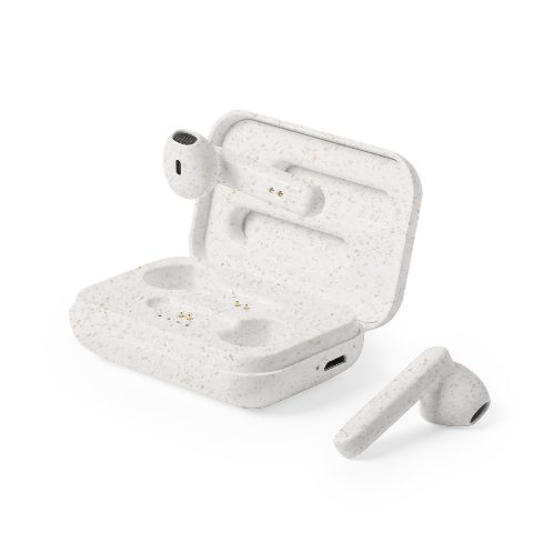 Auriculares Bluetooth em palha de trigo com estojo Vounel