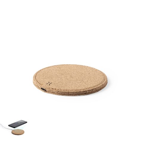 Carregador wireless em cortiça natural Kibox