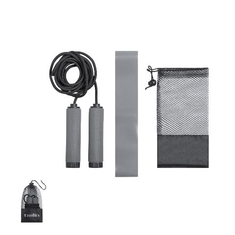 Conjunto de fitness com elástico e corda Zhiax