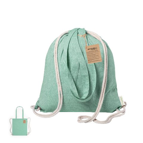 Saco mochila em algodão reciclado com alças Fenin