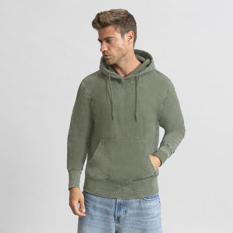 Sweatshirt com capuz efeito ganga lavada Grea