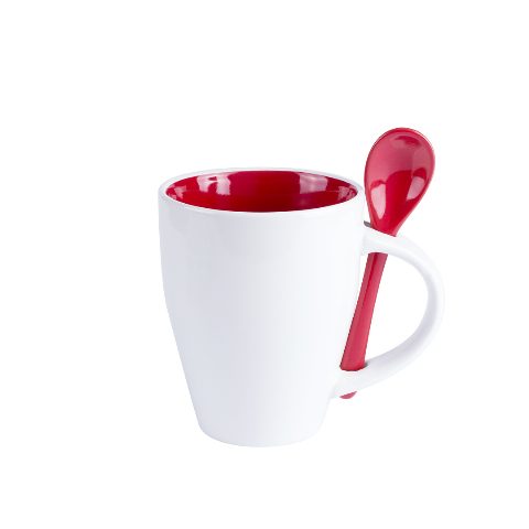 Caneca de cerâmica 350 mL com colher na pega Cotes